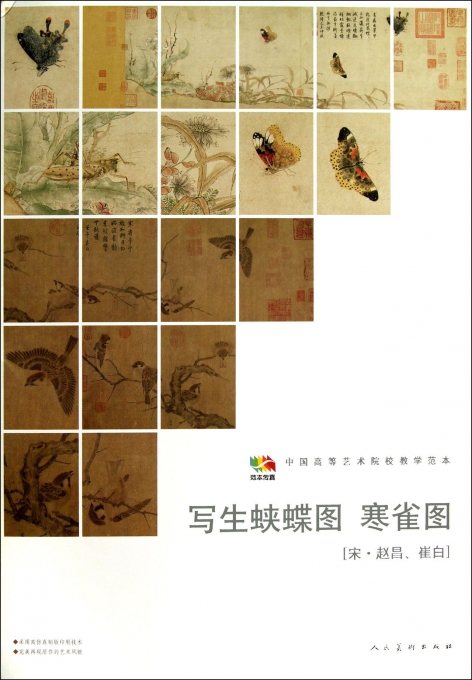 写生蛱蝶图寒雀图(中国高等艺术院校教学范本)/范本传真
